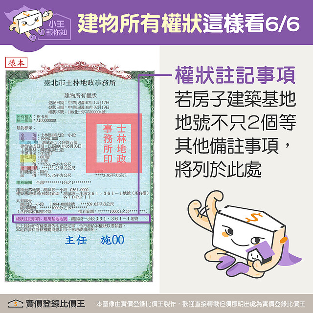建物所有權狀的註記事項|實價登錄比價王